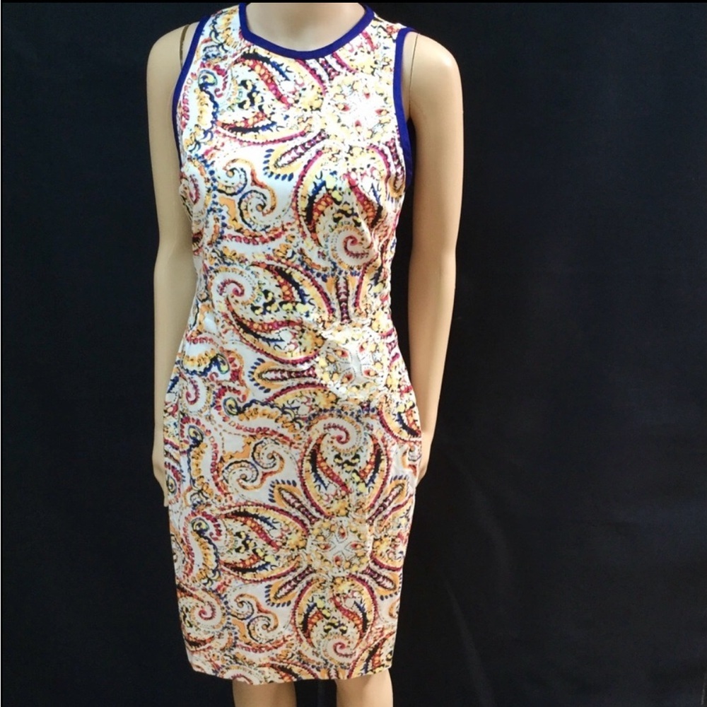 Zara White Multicolor Paisley Midi Dress